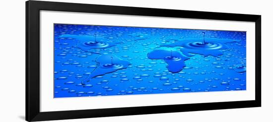 World Map Formed with Water Drops-null-Framed Photographic Print