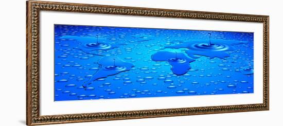 World Map Formed with Water Drops-null-Framed Photographic Print