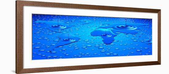 World Map Formed with Water Drops-null-Framed Photographic Print