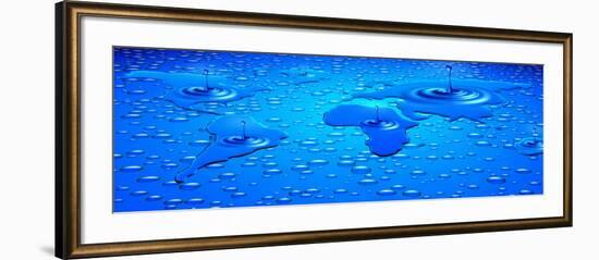 World Map Formed with Water Drops-null-Framed Photographic Print