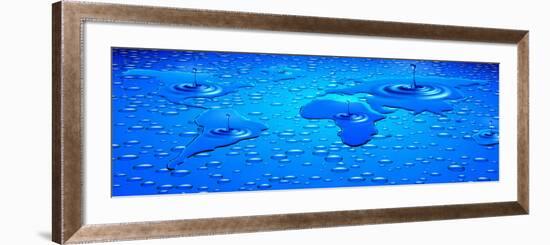 World Map Formed with Water Drops-null-Framed Photographic Print