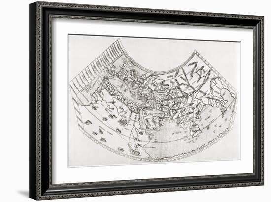 World Map from Ptolomy's Geographia, from 'The Quest for Cathay'-Sir Percy Sykes-Framed Giclee Print