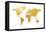 World Map Gold Foil-Michael Tompsett-Framed Stretched Canvas