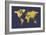 World Map Gold Foil-Michael Tompsett-Framed Art Print