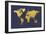 World Map Gold Foil-Michael Tompsett-Framed Art Print