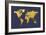 World Map Gold Foil-Michael Tompsett-Framed Art Print