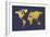 World Map Gold Foil-Michael Tompsett-Framed Art Print