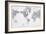 World Map Gray No Words-Sue Schlabach-Framed Art Print