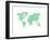 World Map Green-NaxArt-Framed Art Print