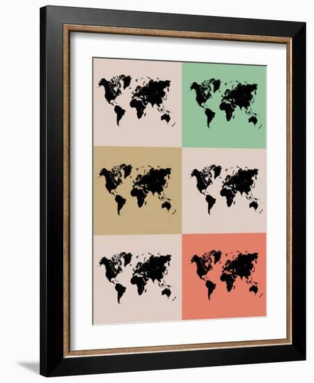 World Map Grid Poster 2-NaxArt-Framed Art Print