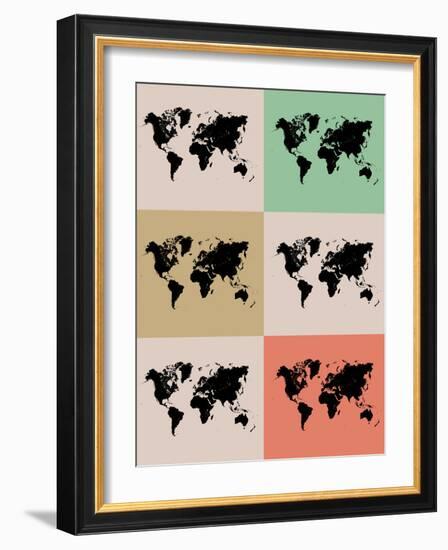 World Map Grid Poster 2-NaxArt-Framed Art Print