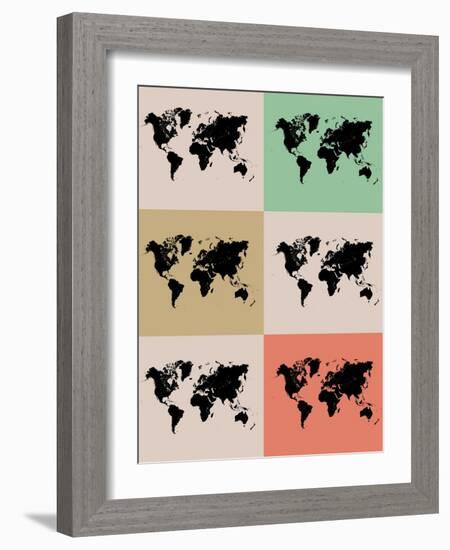 World Map Grid Poster 2-NaxArt-Framed Art Print