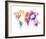 World Map I Watercolor-null-Framed Art Print