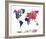 World Map II Watercolor-null-Framed Art Print