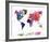 World Map II Watercolor-null-Framed Art Print