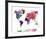 World Map II Watercolor-null-Framed Art Print