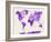 World Map in Watercolor Purple-paulrommer-Framed Art Print