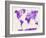 World Map in Watercolor Purple-paulrommer-Framed Art Print