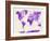 World Map in Watercolor Purple-paulrommer-Framed Art Print