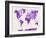 World Map in Watercolor Purple-paulrommer-Framed Art Print