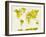 World Map in Watercolor Yellow-paulrommer-Framed Art Print