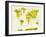 World Map in Watercolor Yellow-paulrommer-Framed Art Print