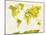 World Map in Watercolor Yellow-paulrommer-Mounted Art Print