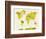 World Map in Watercolor Yellow-paulrommer-Framed Art Print