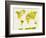 World Map in Watercolor Yellow-paulrommer-Framed Art Print