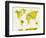 World Map in Watercolor Yellow-paulrommer-Framed Art Print