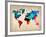 World Map in Watercolor-null-Framed Art Print