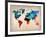 World Map in Watercolor-null-Framed Art Print