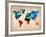 World Map in Watercolor-null-Framed Art Print