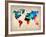 World Map in Watercolor-null-Framed Art Print