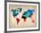 World Map in Watercolor-null-Framed Art Print