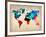 World Map in Watercolor-null-Framed Art Print