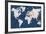 World Map NavyGold-Alicia Vidal-Framed Art Print