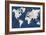 World Map NavyGold-Alicia Vidal-Framed Art Print