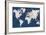 World Map NavyGold-Alicia Vidal-Framed Art Print