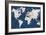 World Map NavyGold-Alicia Vidal-Framed Art Print