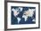 World Map NavyGold-Alicia Vidal-Framed Art Print