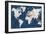 World Map NavyGold-Alicia Vidal-Framed Premium Giclee Print