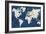 World Map NavyGold-Alicia Vidal-Framed Premium Giclee Print