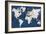 World Map NavyGold-Alicia Vidal-Framed Premium Giclee Print