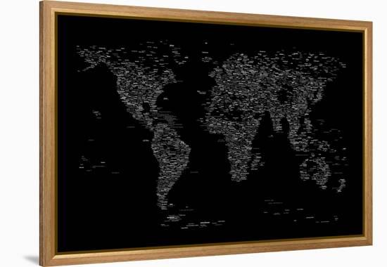 World Map of Cities-Michael Tompsett-Framed Stretched Canvas