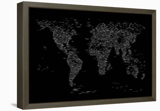 World Map of Cities-Michael Tompsett-Framed Stretched Canvas