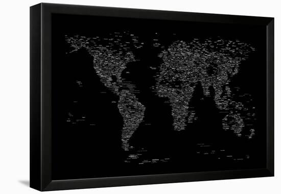 World Map of Cities-Michael Tompsett-Framed Stretched Canvas