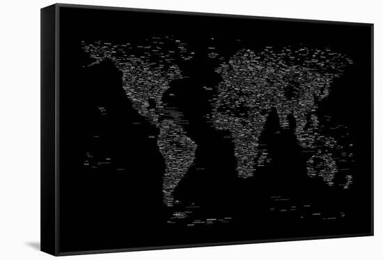World Map of Cities-Michael Tompsett-Framed Stretched Canvas