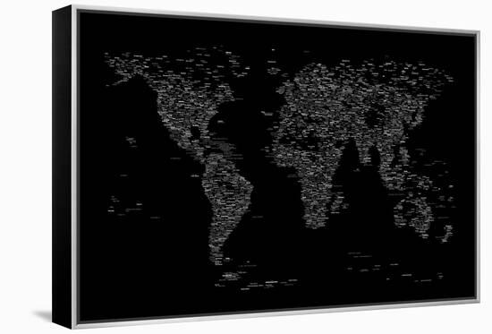 World Map of Cities-Michael Tompsett-Framed Stretched Canvas