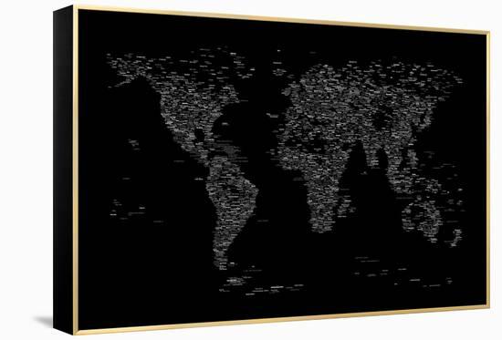 World Map of Cities-Michael Tompsett-Framed Stretched Canvas